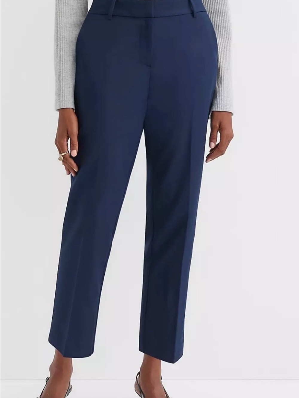 LOFT Women Navy Straight-Leg Pants size 6